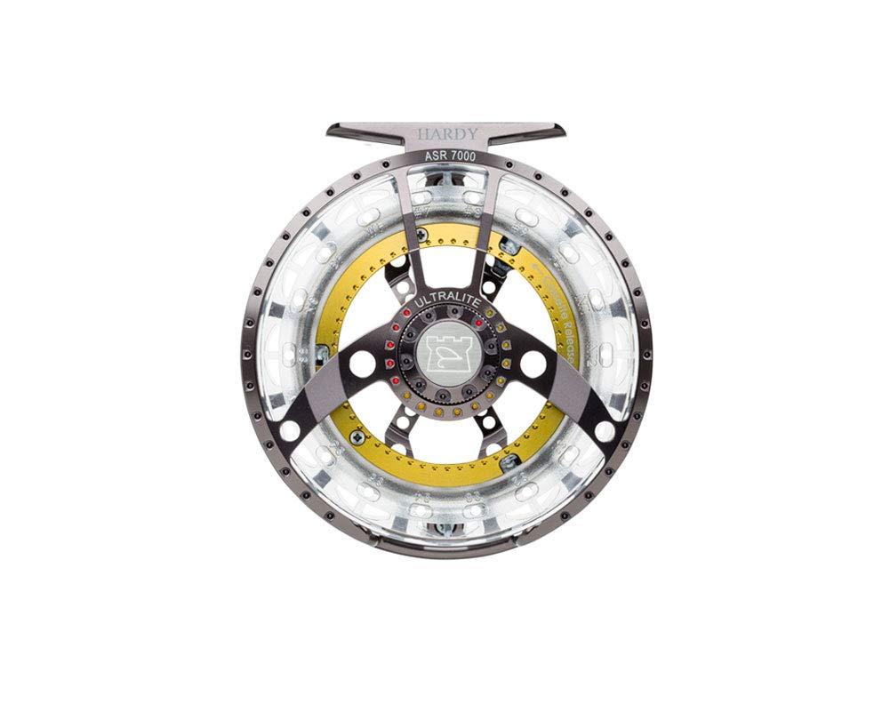 HARDY Ultralite ASR Fly Fishing Reel - Right/Left Reel Handle Position - Titanium/Green