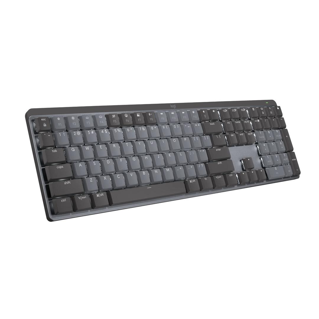 Logitech MX Mechanical Wireless Illuminated Performance Keyboard, Tactile Quiet Switches, Backlit Keys, Bluetooth, USB-C, macOS, Windows, Linux, iOS, Android, Metal, ‎Graphite