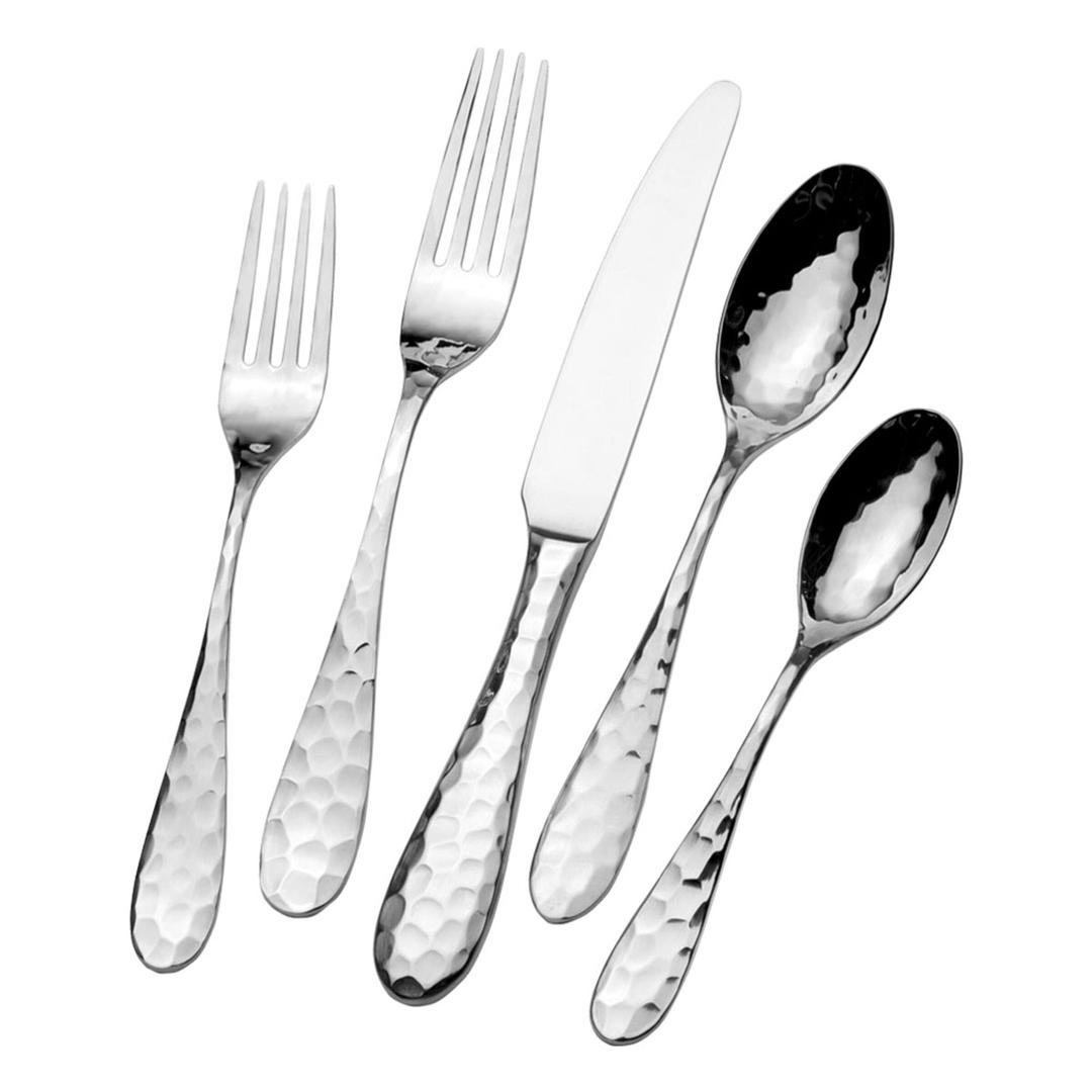 Mikasa, Lilah Flatware Service for 8, 45 Piece Set, 18/10 Stainless Steel, Silverware Set with Serving Utensils