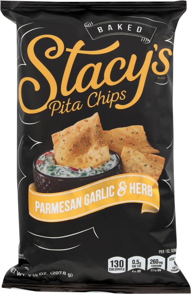 Stacy's Parmesan Garlic & Herb Flavored Pita Chips, 7.33 Ounce (Pack of 4)