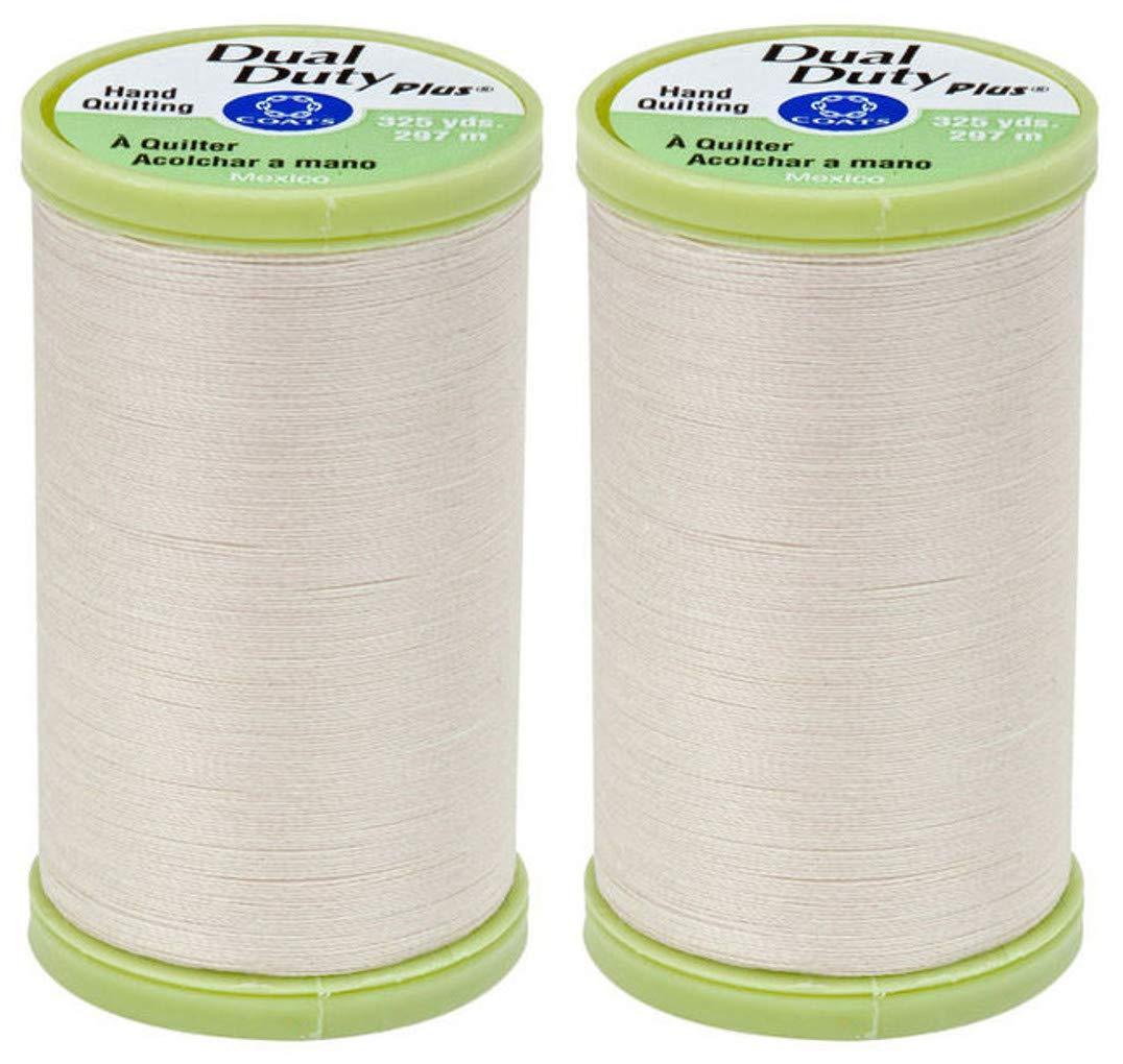 2-Pack Bundle Coats & Clark Dual Duty Plus Hand Quilting Thread 325yds Natural s960-8010