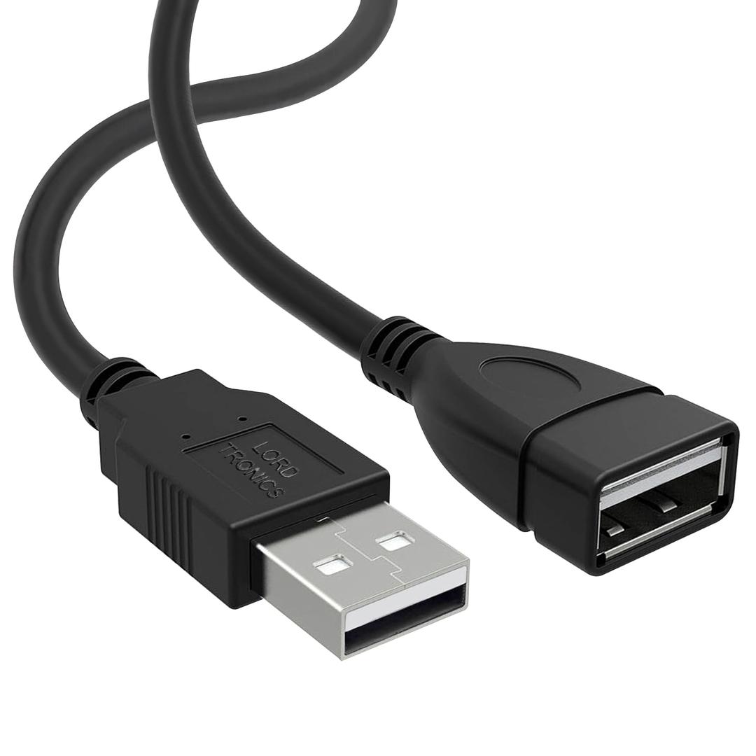 5FT USB Extender Cable Male to Female USB A Male to USB A Female 2.0 Data Transfer and Charging Adapter for TV, PC, Laptop, Playstation, Xbox, Flash Drive for Multiple Devices