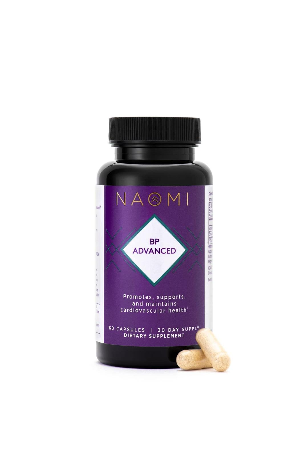 NAOMI BP Advanced, Supports Cardiovascular Health, Circulatory Health, Olive Leaf Extract 1000mg, Vitamin K2 180mcg (Small, 60 Count)