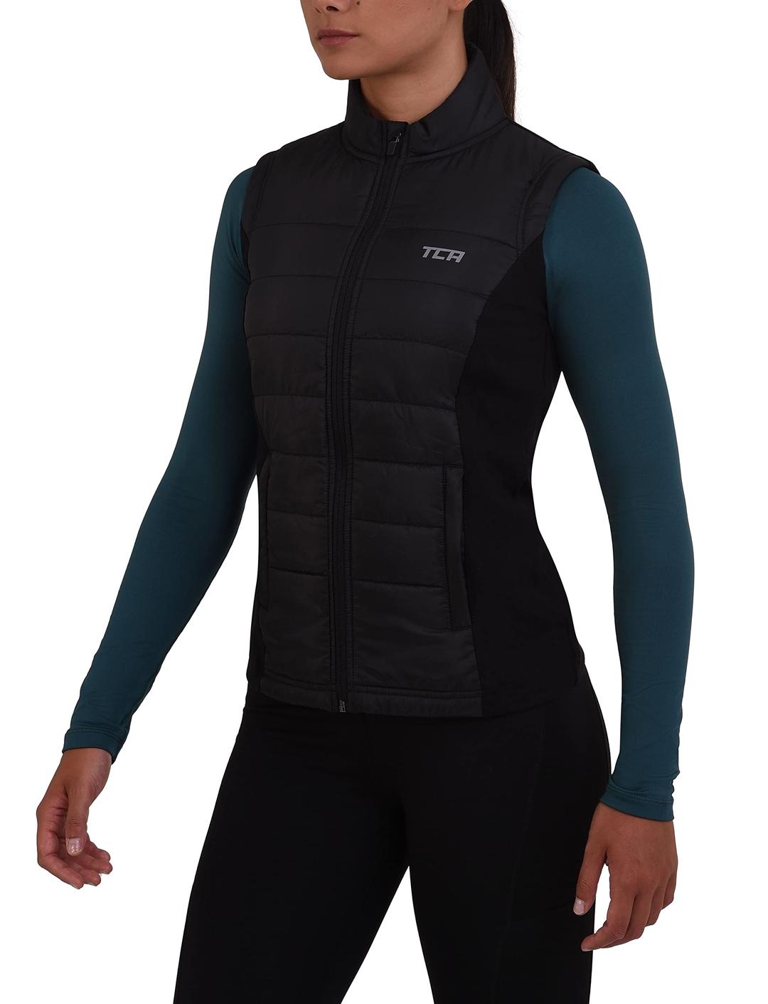 TCAWomen's Excel Runner Walking Hiking Lightweight Thermal Padded Vest with Zip Pockets