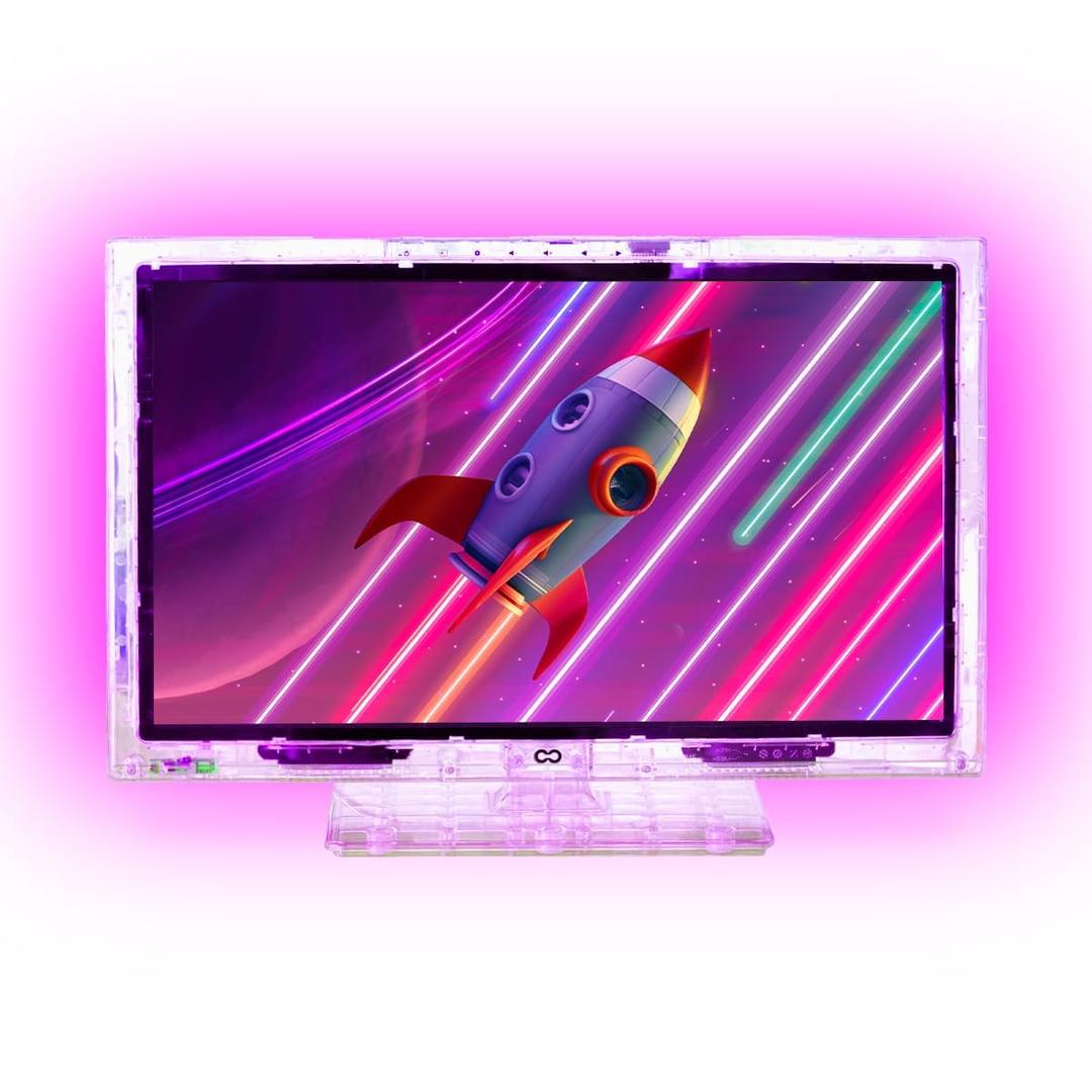 22-Inch Neon LED TV by Continu.us | Color-Changing, Non-Smart HD Retro Television, Built-in Ambient Hue Back Lighting | Ease Children's Sleep Anxiety with Night Light Function