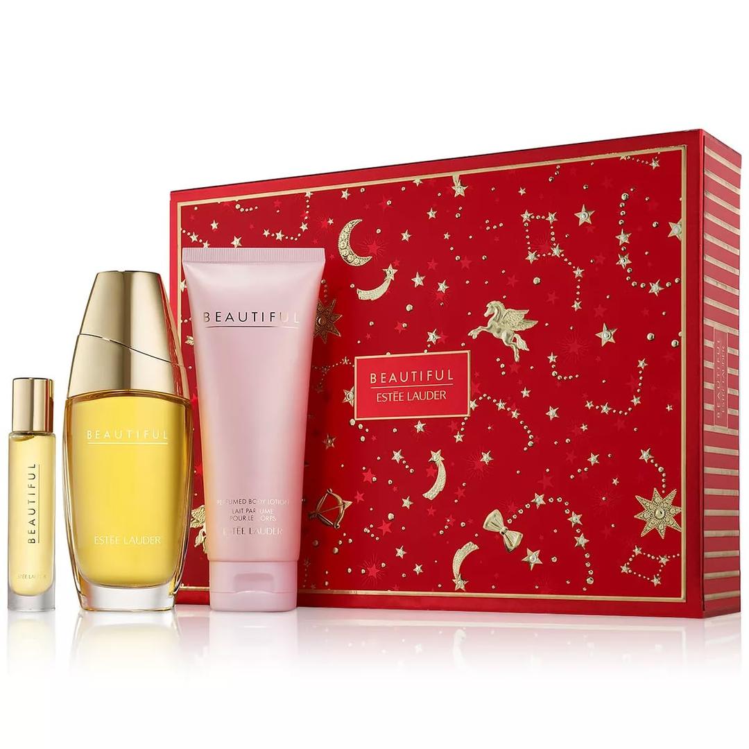 ESTEE LAUDER BEAUTIFUL DELUXE COLLECTION 3PC SET 2.5 OZ EAU DE PARFUM SPRAY + 3.4 OZ BODY LOTION + .2 OZ TRAVEL SPRAY