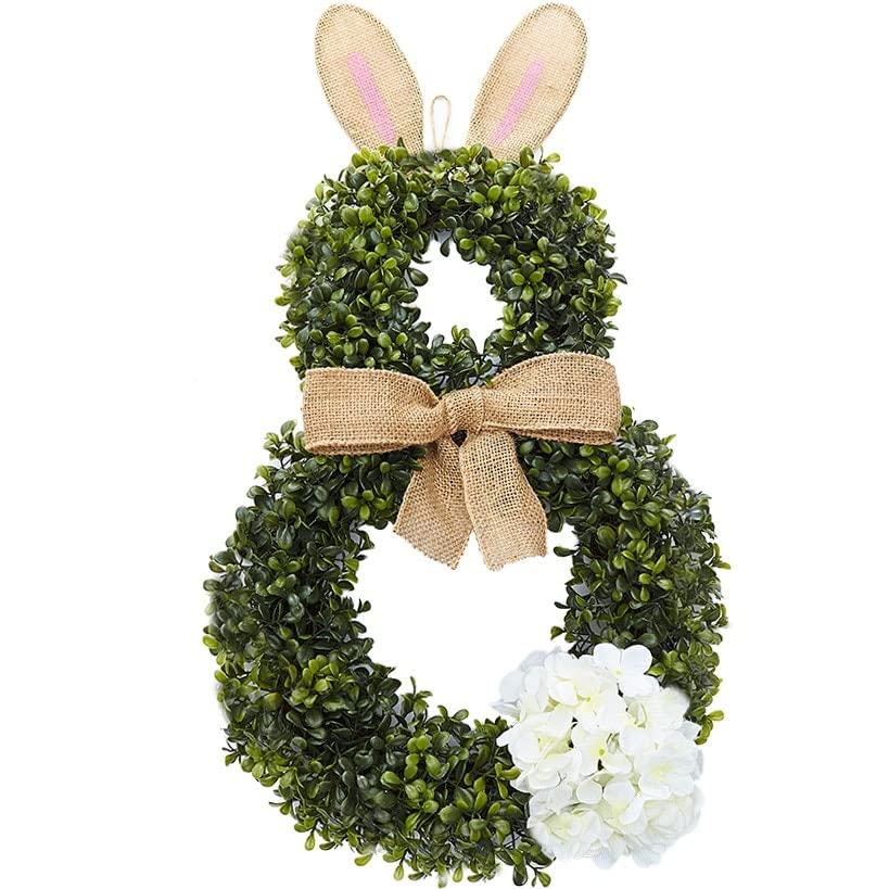 Cottontail Easter Bunny Wreath - Spring Season Front Door Decoration