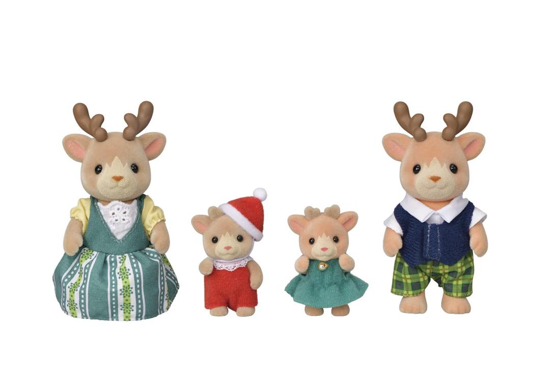 Calico Critters Reindeer Family - Set of 4 Collectible Doll Figures for Ages 3+