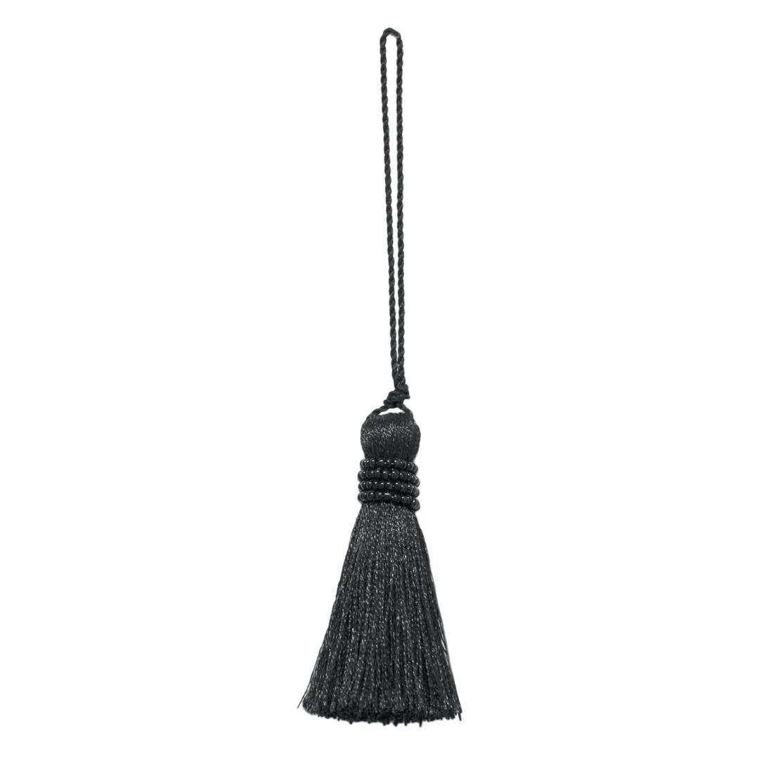 Milly key tassel with bead trim (Black)