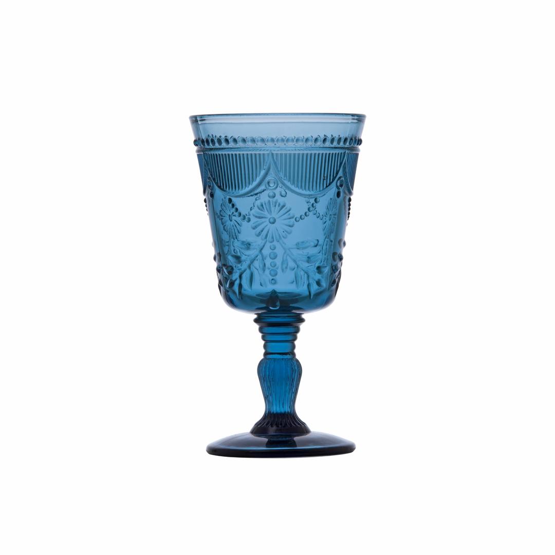 Fortessa Debutante Glass Goblet, Set of 6, 10 Ounce, Cornflower Blue