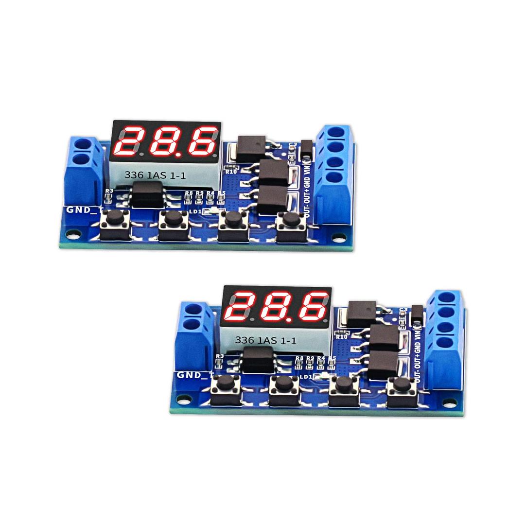 2Pcs 5V-12V-24V-36V Time Delay Relay DC Timer Module Trigger Cycle Delay Timing Circuit Switch Turn On/Off Relay Module with LED Display