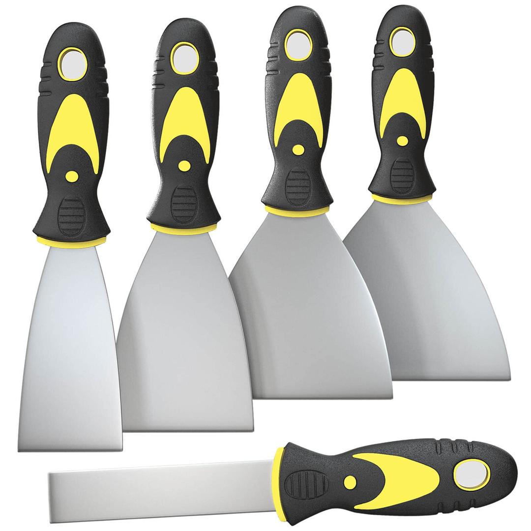 5Pcs Putty Knife, Set, 1" 2" 3" 4" 5" Scraper, Spackle Knife, Paint Scraper, Scraper Tool, No Rusting, Perfect For Repairing Drywall, Removing Wallpaper, Mud, Plaster Scraping