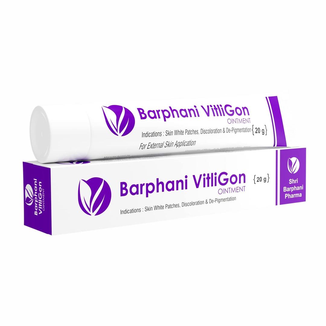 Barphani VitliGon -100% Natural Ayurvedic Vitiligo Cream Super Effective on Vitiligo White Patches Discoloration of Skin Safed Daag Leukoderma 120g