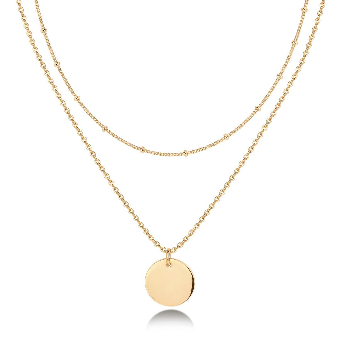 PAVOI14K Gold Plated Layering Necklaces | Stylish Minimalist Design Pendant Necklaces | Butterfly, Heart, Lock, Evil Eye, Coin, Lightning Bolt, Circle, Cross Pendants for Women