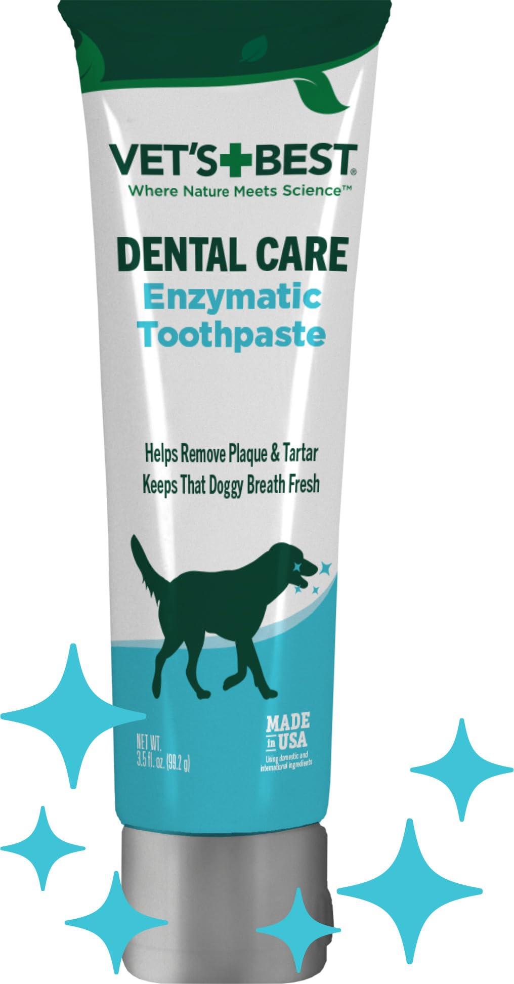 Vet’s Best Enzymatic Dog Toothpaste - Teeth Cleaning and Fresh Breath Dental Care Gel - Vet Formulated - Banana Flavor - 3.5 Ounces