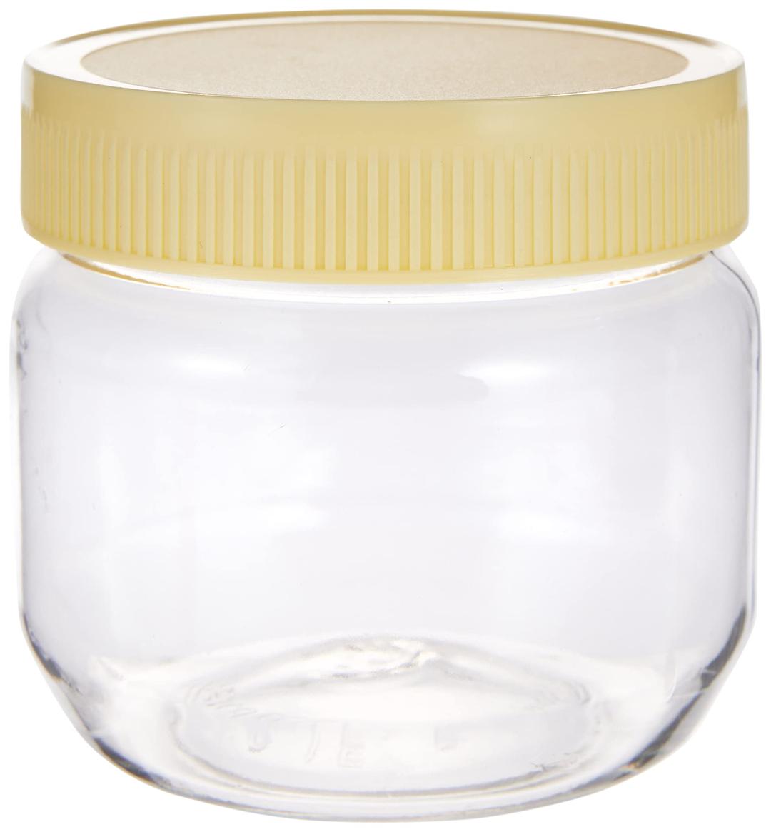 RoyalFord Round Airtight PET Jar RF11223 250ml Set of 6 Storage Containers Transparent Jar for Pulses, Cereals and Spices Canister Kitchen Accessories Leak Proof Lid, Clear