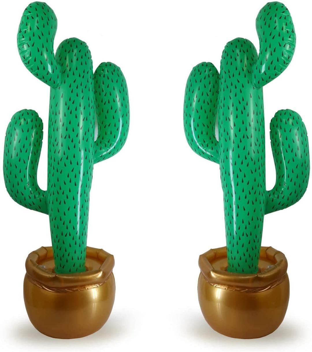 GiftExpress 2 Pack Inflatable 36" Cactus Prop Décor for Mexicano Fiesta Theme Party Decorations, Cinco De Mayo Prop, Hawaiian Pool Party, Desert Western Cowboy Theme Party (36" - 2 Pack)