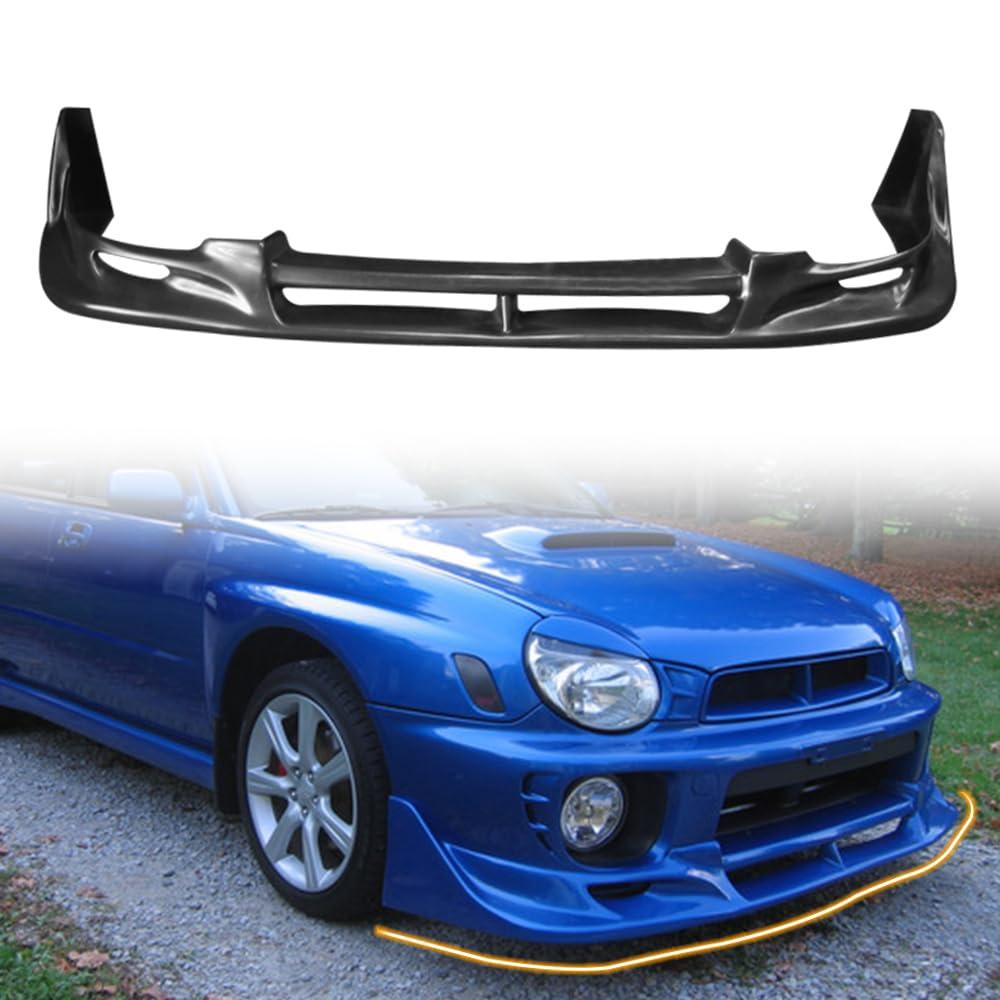 Front Bumper Lip Spoiler, Compatible with 2002-2003 Subaru Impreza WRX (Not Fit WRX Wagon Models), PU Black CW Style Add-on Front Splitter Air Dam Chin Protector