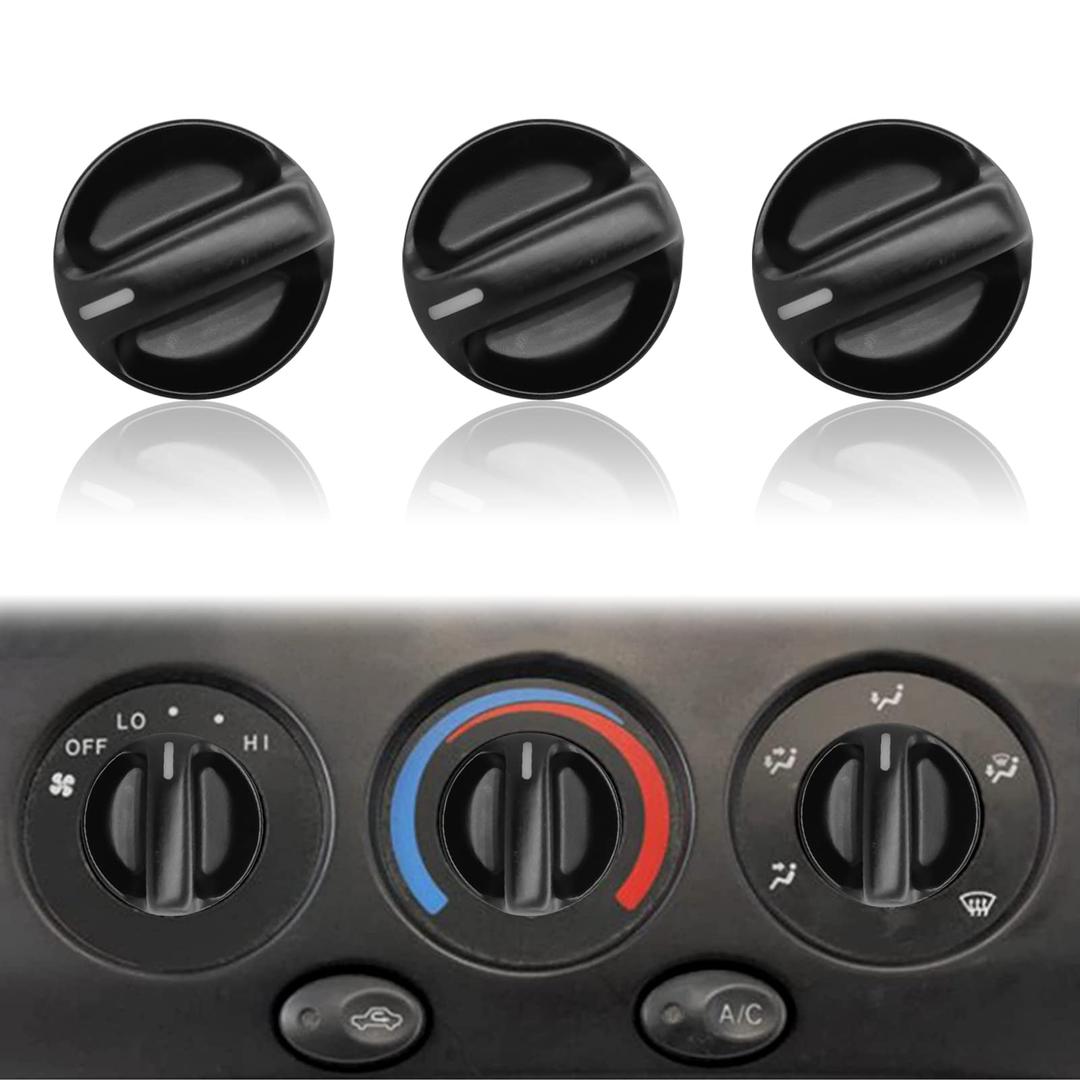 3Pcs AC Heater Blower Fan Control Knob Compatible with 2000 2001 2002 2003 2004 2005 2006 Toyota Tundra Climate Control Knob 55905-0C010