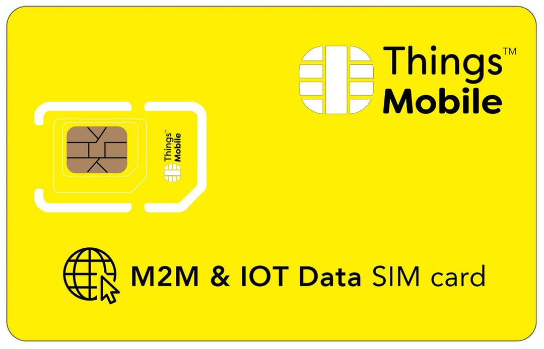 No Expiration SIM Card for IOT and M2M - Things Mobile - Global Coverage and Multi-Operator GSM/2G/3G/4G LTE Network, No Fixed costs, No Expiration Date, Competitive Rates. €10 Credit Included