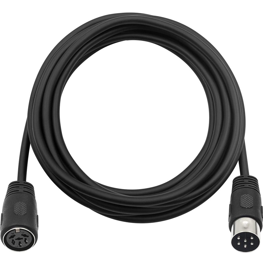 Poyiccot DIN 6 PIN Extension Cable, 9.8 feet 6 PIN DIN Male to Female Plug AV Adapter Audio Socket for Digital Audio Devices, Black