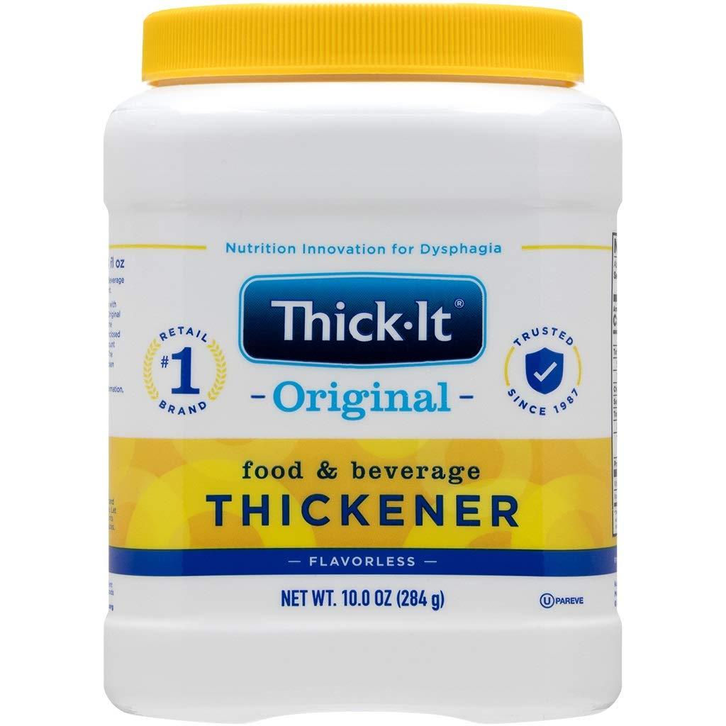 Thick-It Original Food & Beverage Thickener, Flavorless Powder for Dysphagia (IDDSI), Digestible Swallowing Aid, Easy-to-Mix & Instant Dissolve, Used in Hot & Cold Food, 10 oz Canister (12 Pack)