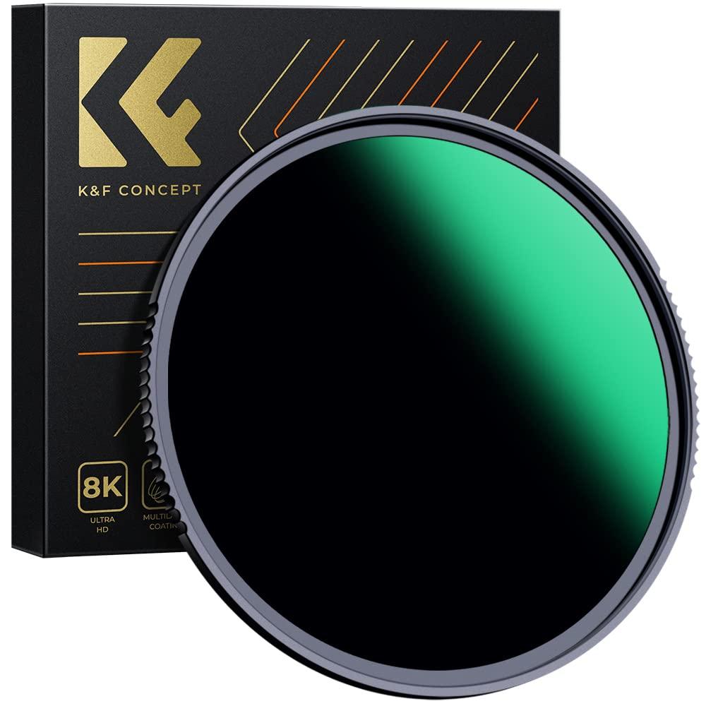 K&F Concept 55MM ND Filter ND1000 10 Stops Neutral Density Lens Filter HD 18 Layer Neutral Grey ND Lens Filter with Multi-Resistant Nano Coating for Canon Nikon Lens