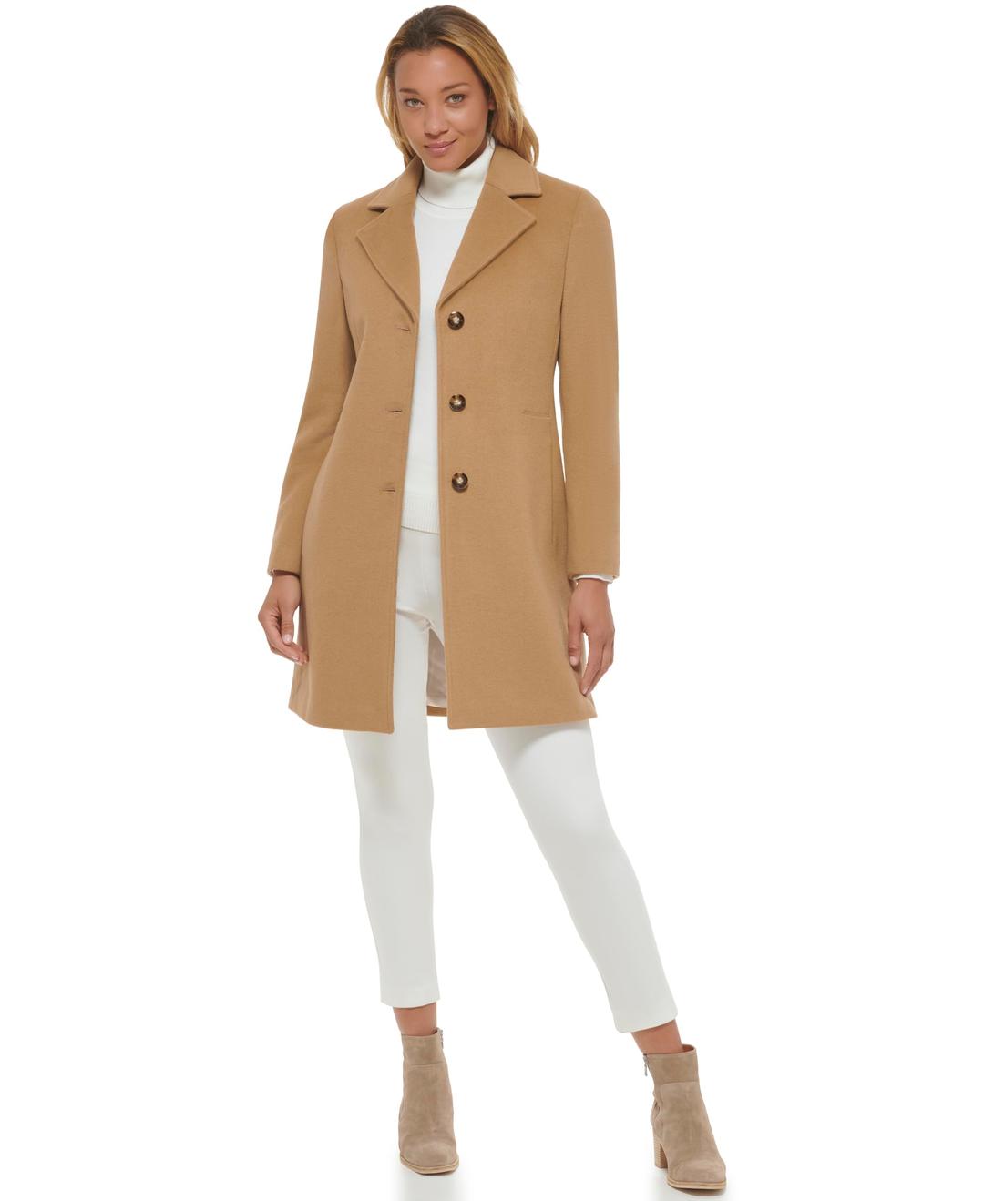 Calvin Klein Womens Classic Cashmere Wool Blend Coat