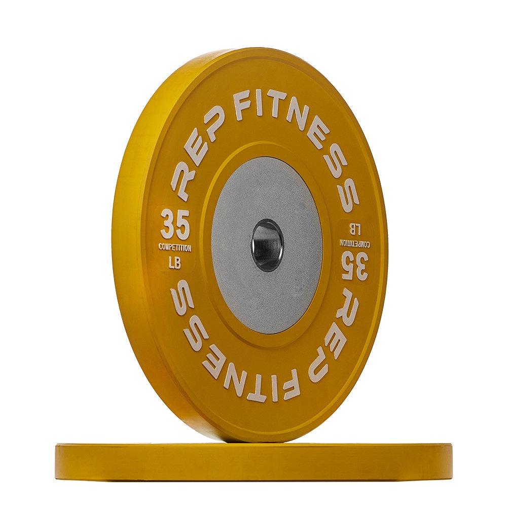 Rep Fitness lb Competition Bumper Plates for Olympic Weightlifting, Steel Disc, 5 yr Warranty