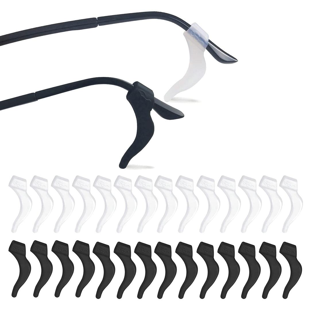 20Pairs Glasses Anti-slip Silicone Ear Clip, Glasses Holder With Storage Box, Eyeglass Ear Grips, Safety Eyewear Retainers for Sunglasses Presbyopia Glasses Sports Glasses (10 Black 10 white