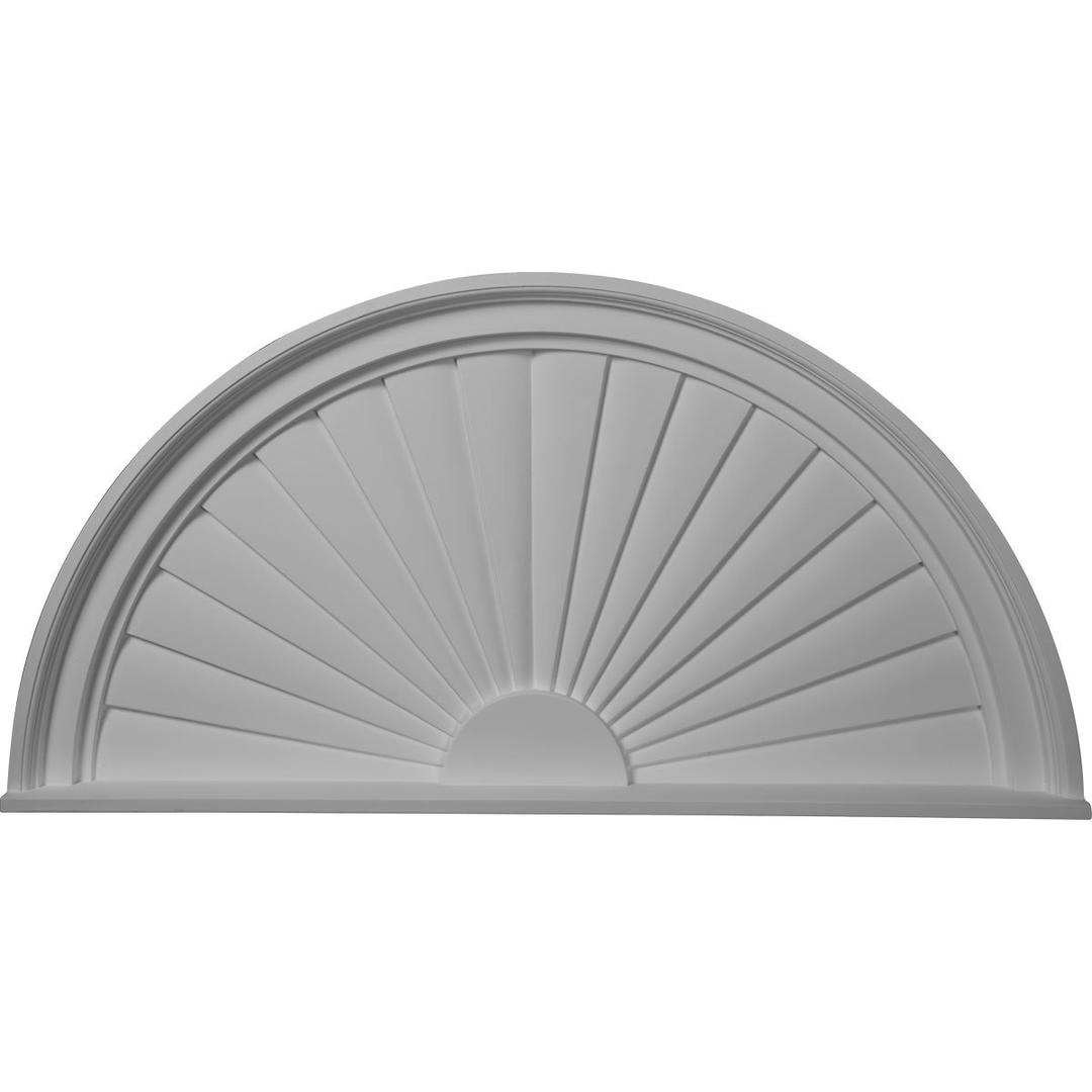 Ekena Millwork PED36X18X02SB Half Round Sunburst Pediment, 36"W x 18"H x 2"P