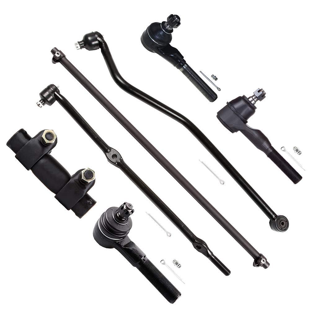 SCITOO 7pcs Suspension Kit Front Inner Steering Tie Rod End Outer Tie Rod End Tie Rod Sleeve Track Bar Outer Connecting Tie Rod End Fit For 1997-2006 For Jeep Wrangler For Jeep TJ