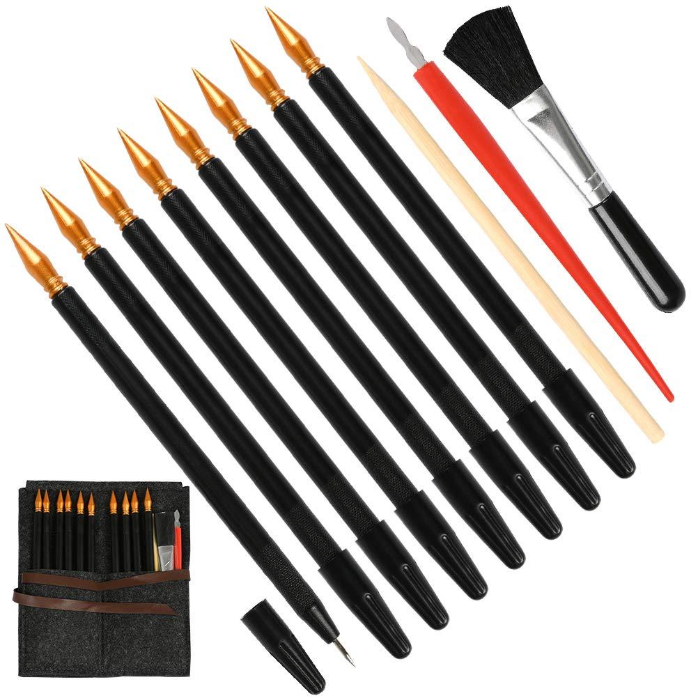 YOTINO 14 Pcs Scratch Art Tools Set, Scratch Sketch Art Painting with Bamboo Sticks Scraper Scratch Pen, Black Brush, Engraving Art Set for Adult Kids