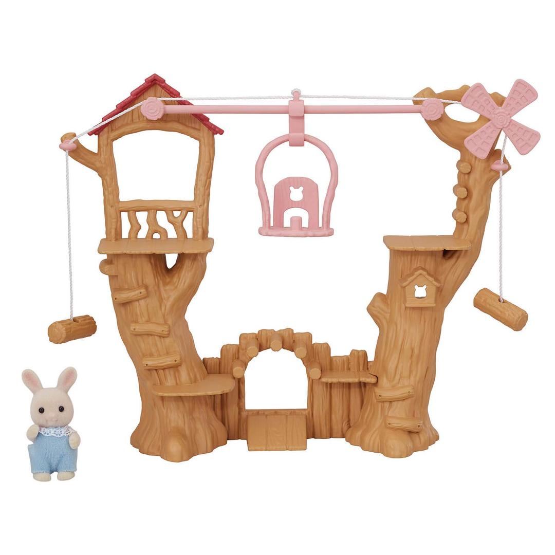 Calico Critters Baby Ropeway Park, Collectible Dollhouse Toy with Sweetpea Rabbit Figure Included, Includes park with slide, windmill and gondola