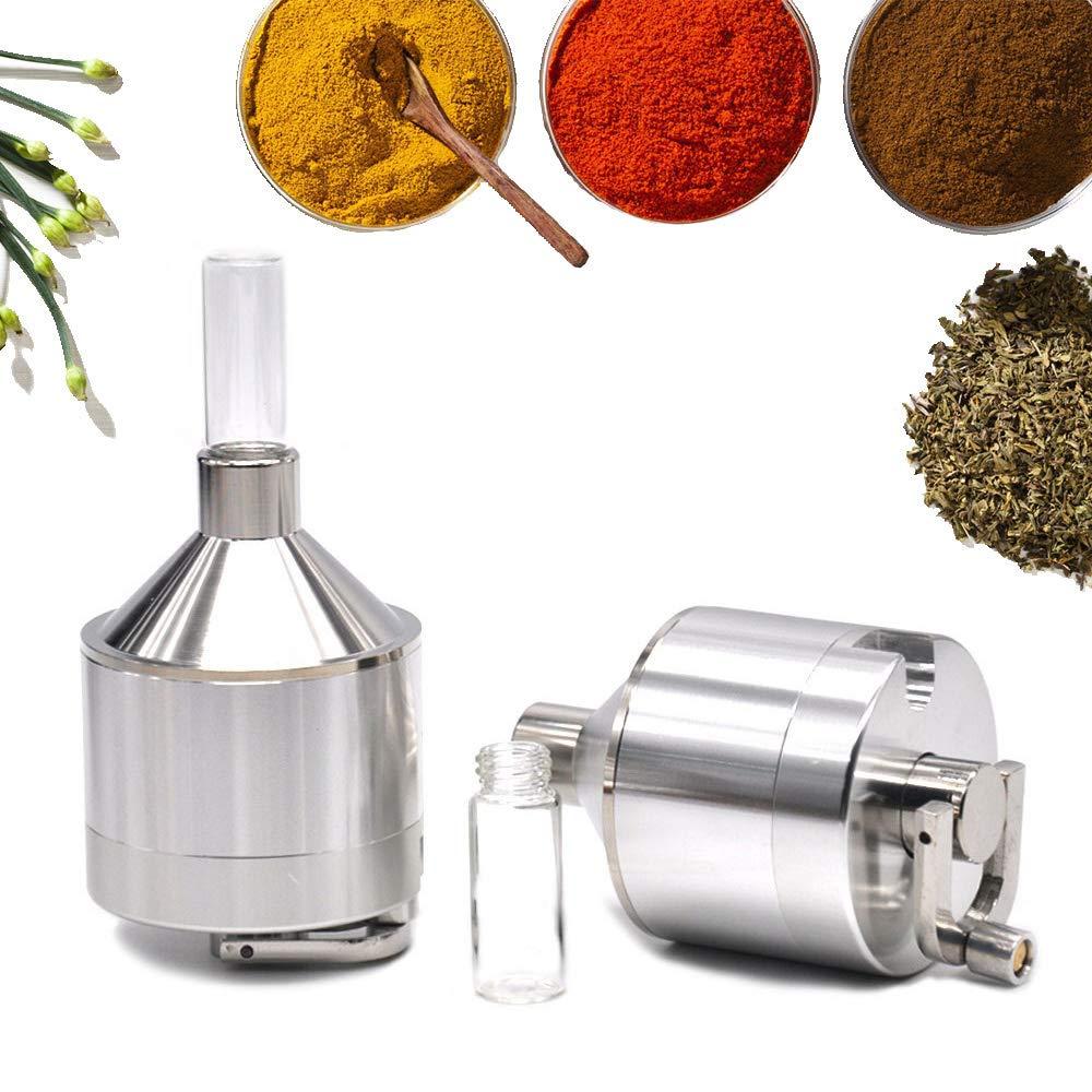 Powder Spice Grinder Fine Hand Mill Funnel Grinder for Powder by Mocossmy(Sliver 1 pc)