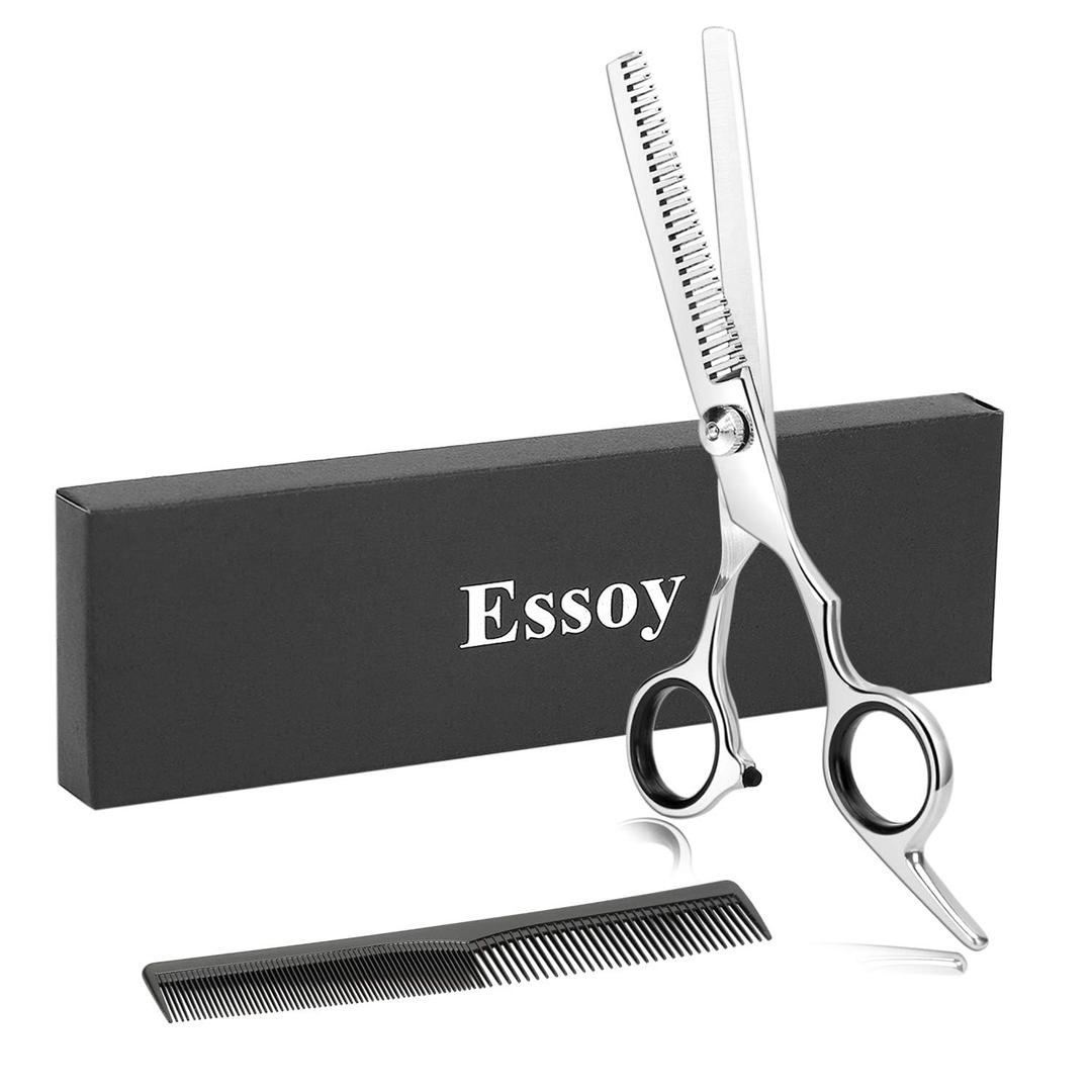 ESSOY Professional Thinning Shears Hair Cutting Teeth Scissors(6.7-Inches),Stainless Steel Haircut Scissor with Fine Adjustment Screw for Home Salon,Barber Hairdressing Scissor for Women Men Kids