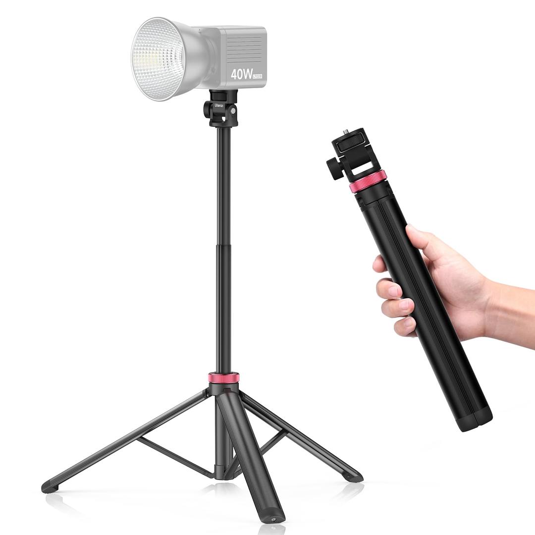 VIJIM MT-79 Extendable Photography Light Stand, 81" Portable Adjustable Light Tripod with 1/4" Screw, 360° Ball Head Camera Phone Tripod for Continute Output Lighting, Strobe Light, Webcams, Cameras