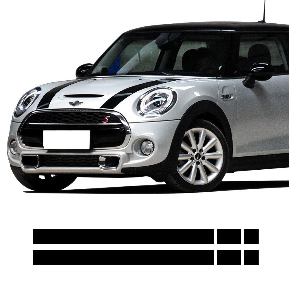 Car Hood Trunk Engine Cover Rear Vinyl Decal Bonnet Stripe Stickers for Mini Cooper f55 2015 2016 f56 2014-2016 (Gloss Black)