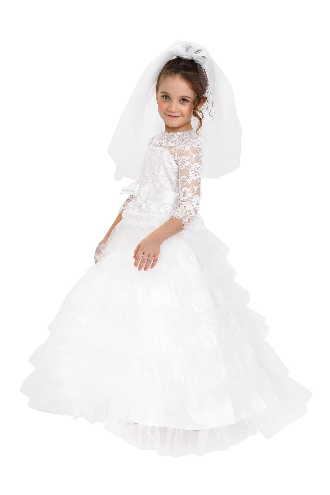 Dress Up AmericaBride Costume – Dreamy Bridal Dress with Wedding Veil for Girls