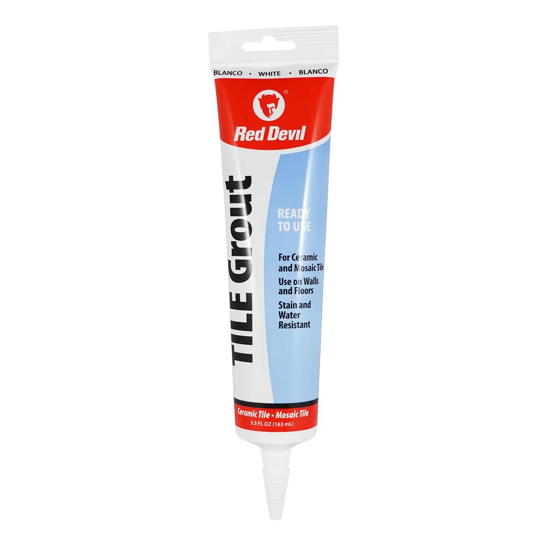 Red Devil 0425 Pre-Mixed Tile Grout Squeeze Tube, 5.5 oz., White