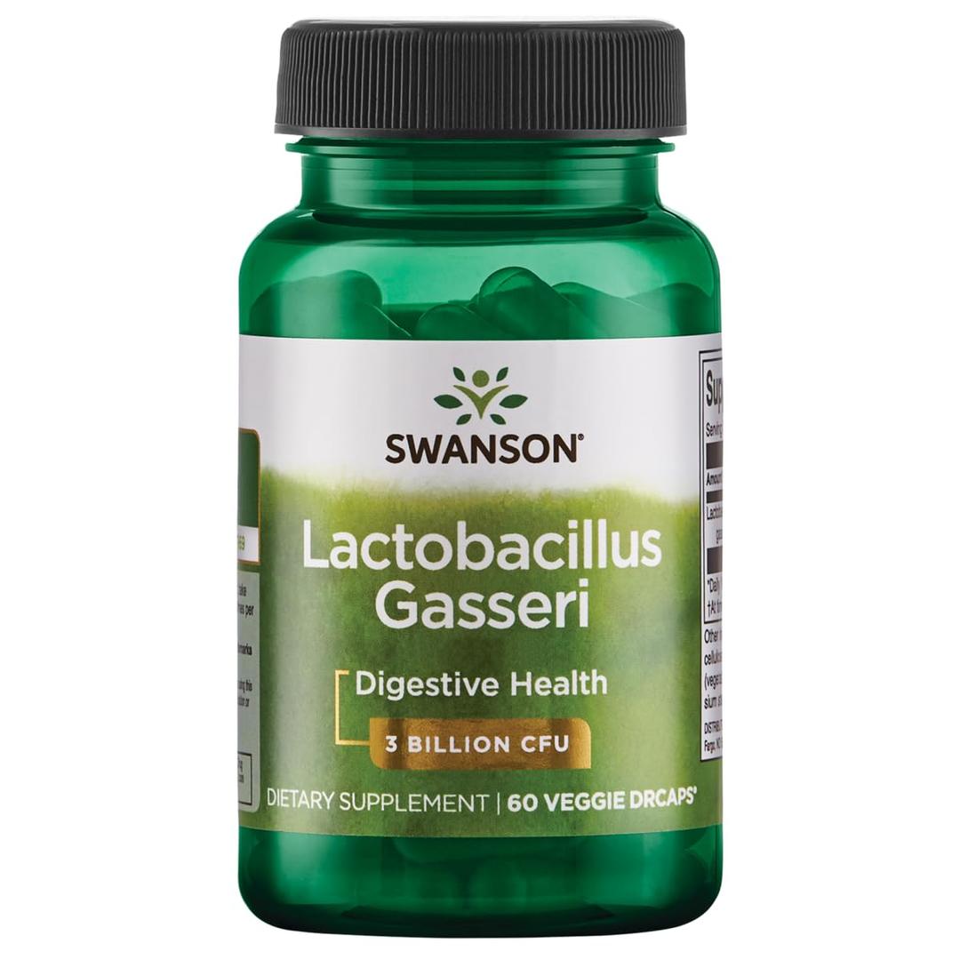 Swanson Lactobacillus Gasseri - Probiotic Supplement Supporting Digestive Health with 3 Billion CFU - Design-Release Satiety & Fat Metabolism Support - (60 Veggie Capsules)