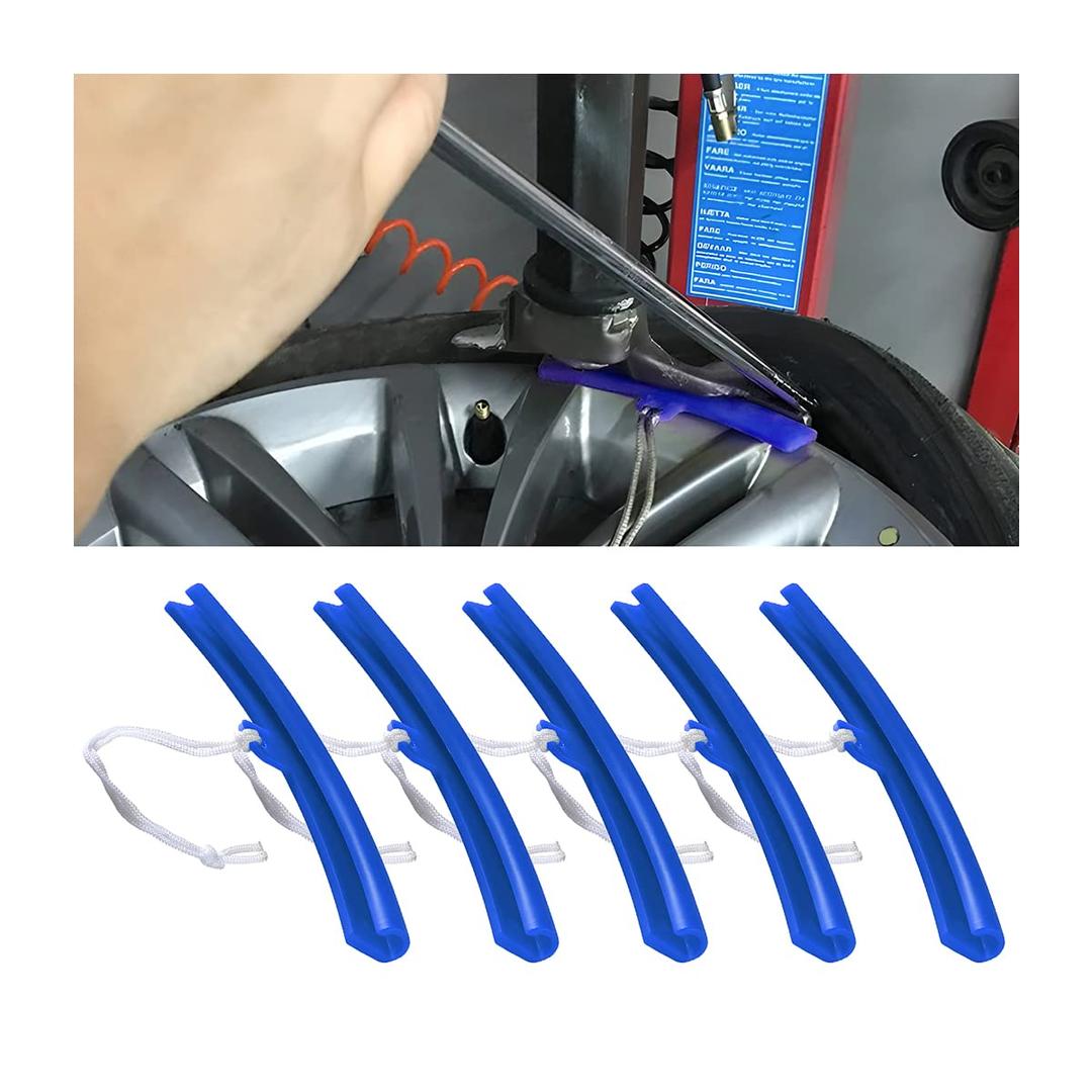 AICEL Car Tire Changing Rim Protector, 5 Pcs Wheel Changing Rim Savers, 15cm Auto Tire Changer Guard Edge Saver Tool, Fixing Tyre Rim Protective Cover, Car Accessories for Motorcycle, SUV (Blue)