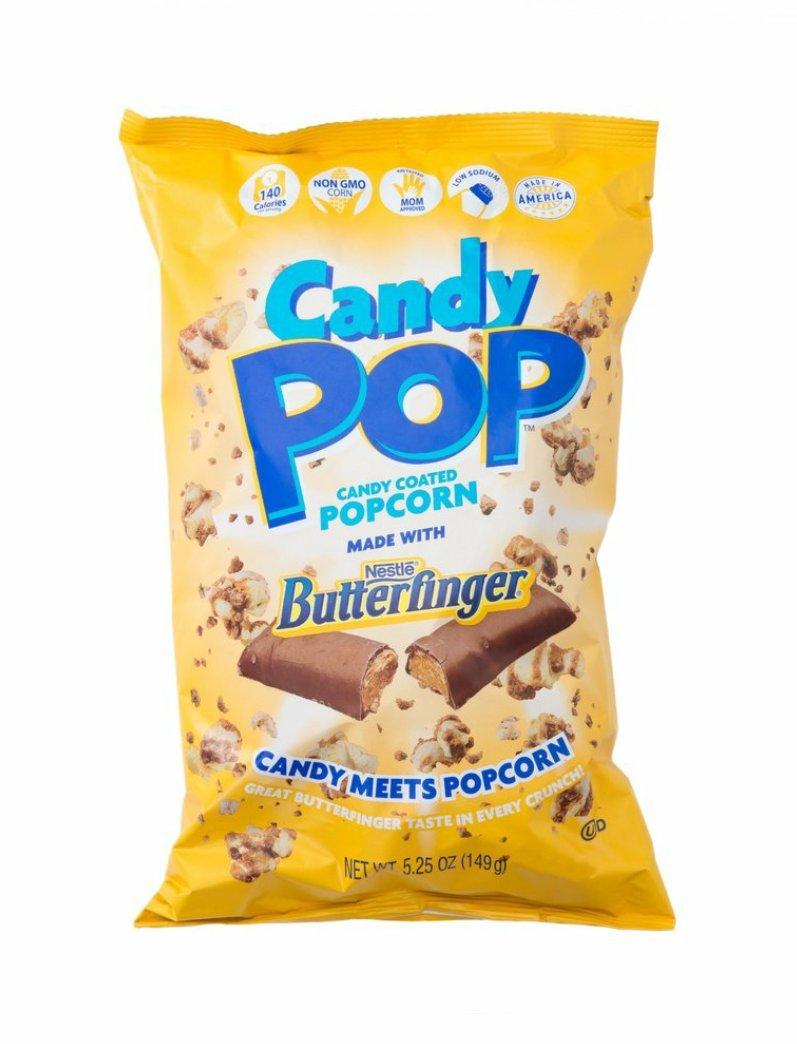 Candy Pop candy coated popcorn made with Nestle Butterfinger