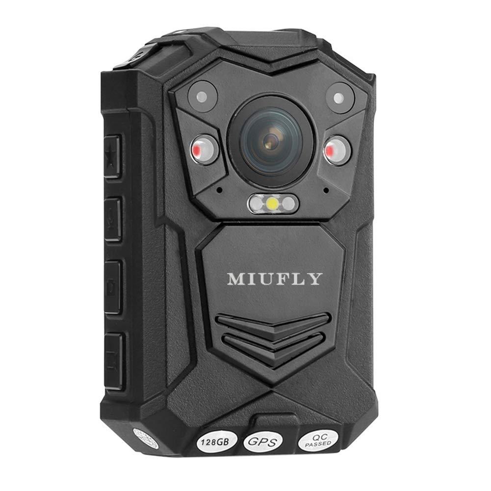 MIUFLY 1296P Police Body Camera with 2 Inch Display, Night Vision, GPS, Built in 128G Memory