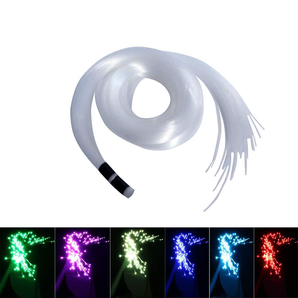 AKEPO PMMA END Glow Fiber Optic Light Cable 100pcs Ф0.03in(0.75mm) 6.5ft/2m for LED Star Ceiling Sky Light Kit and Fibre Optical Lighting Decoration (Without Light Source)