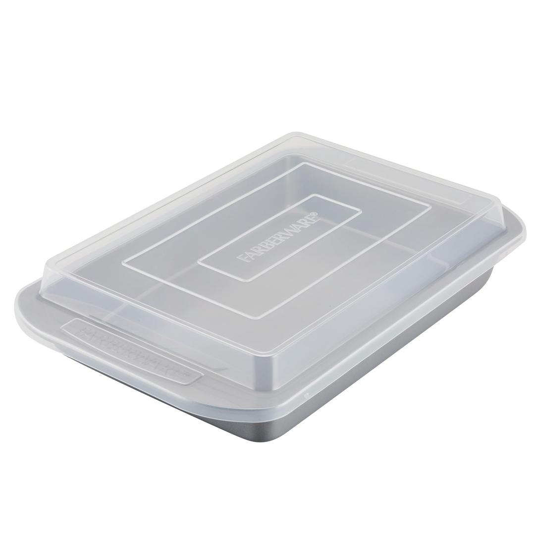 Farberware Nonstick Bakeware Baking Pan With Lid / Nonstick Cake Pan With Lid, Rectangle - 9 Inch x 13 Inch, Gray