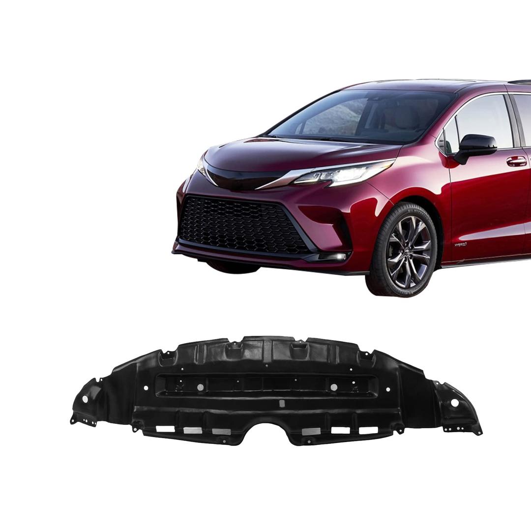 JustDrivably Replacement Parts Front Engine Splash Shield Lower Under Cover Guard Center Compatible with Toyota Sienna 2011-2018 Base Limited LE XLE L Limited Premium XLE Premium