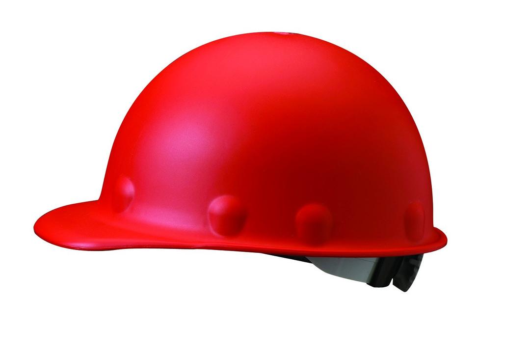 FIBRE-METALby Honeywell P2ARW15A000 Super Eight Ratchet Fiber Glass Cap Style Hard Hat, Red, Medium