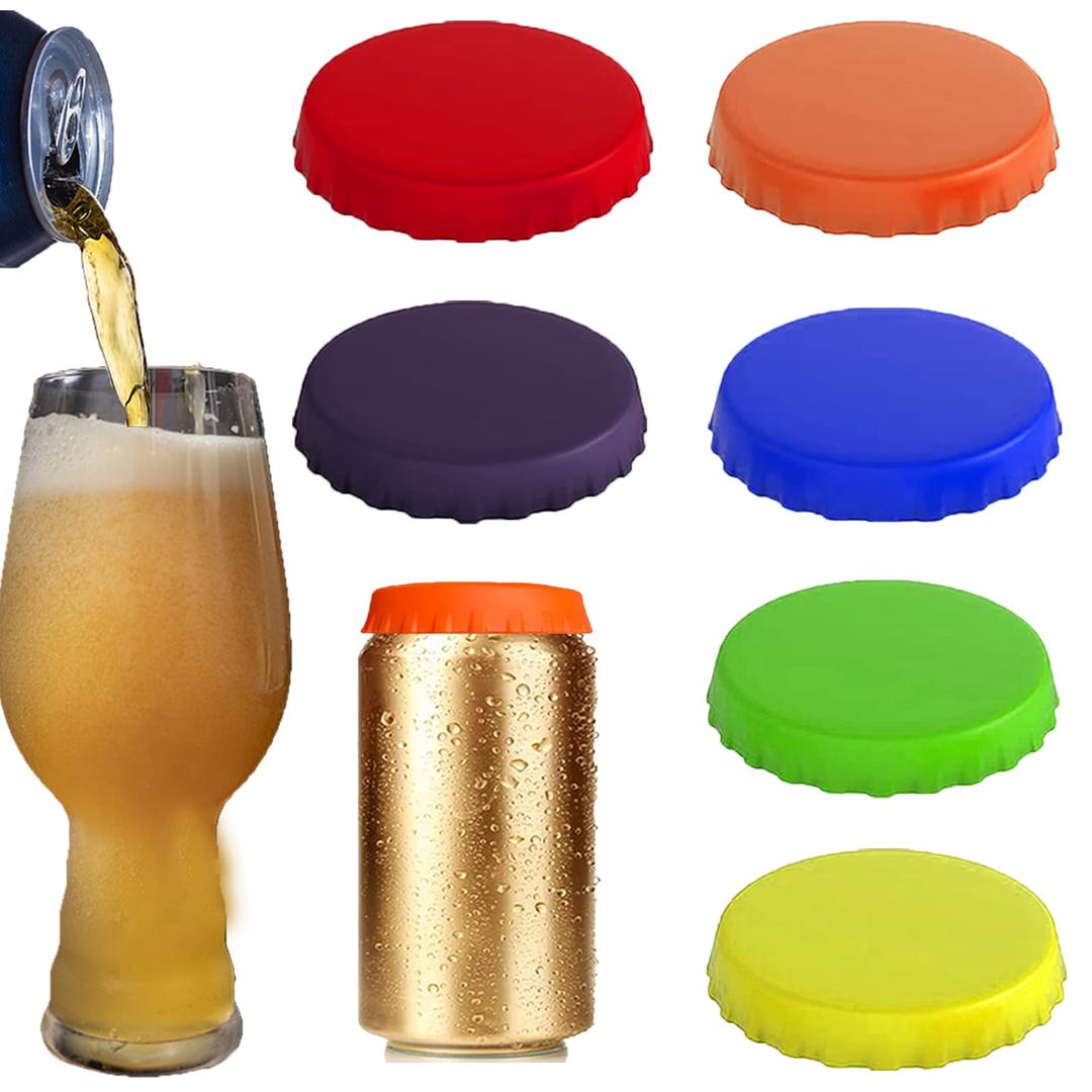 Silicone Soda Can Lids - 6 Pack Beer Coke Can Covers Spill-proof Food Grade Can Tops for Soda Beverage Energy Drinks, 2.1" Standard Can Saver Pop Stop, Christmas Gifts