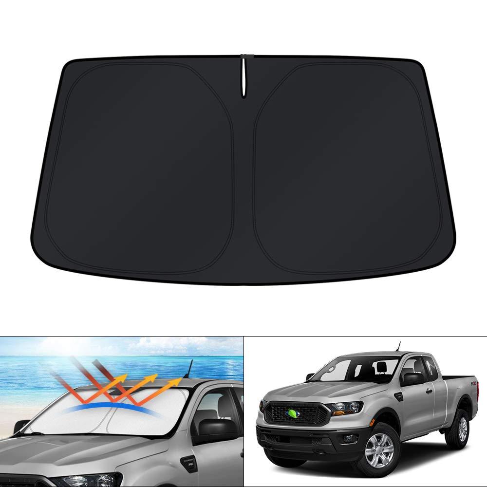 KUST Custom Fit Windshield Sun Shade for Ford Ranger Accessories 2019-2024 Window Shade Foldable Sun Visor Protector Blocks UV Rays Keep Your Car Cooler